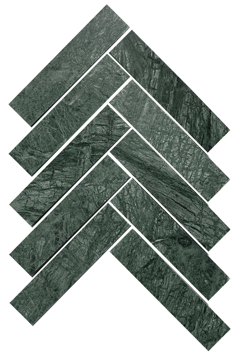 ARTEMIS INDIAN GREEN HERRINGBONE HONED 35X150