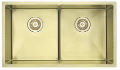 ZIZA Luminare Sink 760 x 440mm – Double Bowl Stain less Steel,Frunch Gold, Gun Metal