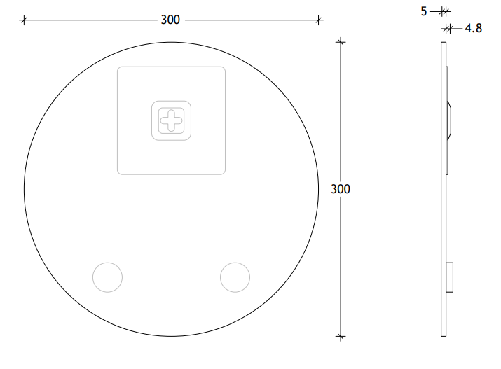 Round Polished Edge Mirror 300,