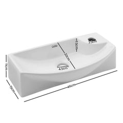 SNOWFITO CERAMIC BASIN 460MM x 150MM