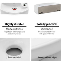 SNOWFITO CERAMIC BASIN 460MM x 150MM