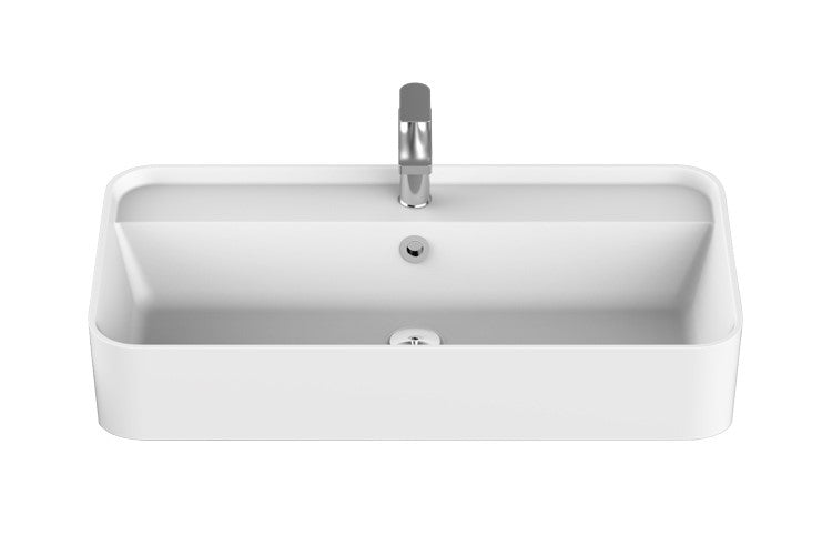 Maya 750 Gloss or Matte White Solid Surface 750 wide x 390 deep