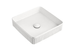 FRILL Round 410mm, Square 410mm, Rectangular 510x380mm Arch 415x365mm, And Pill 580x370mm Ceramic Basin In Gloss White