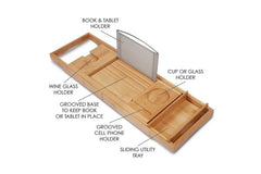 BAMBOO Bath Caddy, Soap Dish And Dispenser