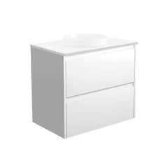 KIOWA Semi-Inset, Bianco Amato 750 Matte White Vanity, Wall Hung