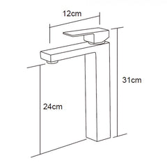 Quadro Tower Basin Mixer - Black