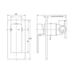 Eckig Shower/Bath Mixer