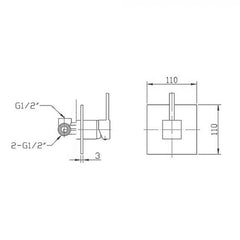 Quadro Shower Or Bath Mixer - Black