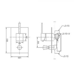 Quadro Diverter Shower Mixer - Black