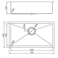 BUILDERS Handmade Kitchen Sink In Chrome Available In 700x400x200mm