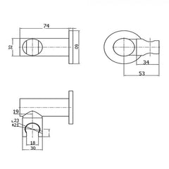 Perfect Rund Multifunctional Shower On Bracket in Chrome