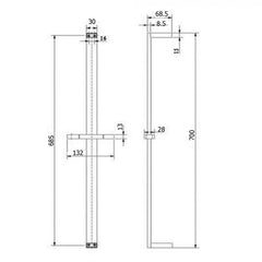 Quadro Premium Multifunction Sliding Shower On Rail in Chrome