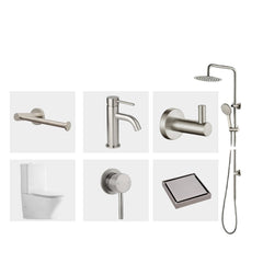 Ovia Round Brushed Nickel Bathroom Package