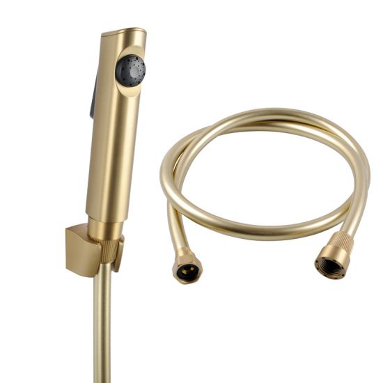 MINI Brushed Yellow Gold ABS Round Toilet Bidet Spray Kit with PVC Hose