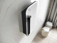 LED NEWPORT 900X450 BLACK OAK SHAVING CABINET SOFT SQUARE