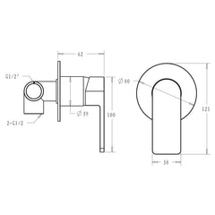 ZIZA Shower Mixer Chrome,Black, Brushed,Brushed Gold