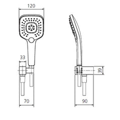 MONACO Chrome Hand Shower With Bracket In Chrome, Matte Black, And Brushed Nickle