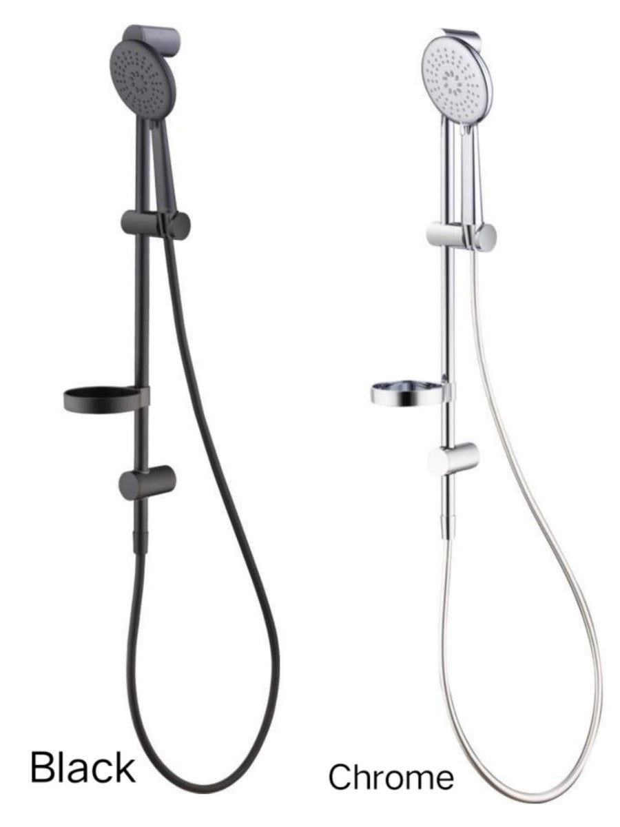 COPENHAGEN Hand Shower With Rail In Chrome, And Matte Black