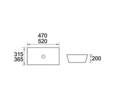 QUADRO CURVY Undermount Basin 520X365X220