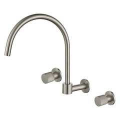 DANCE 1/4 TURN WALL SINK SET IN CHROME, MATTE BLACK & BRUSHED NICKEL