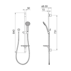 CORTO Single Spray Slide Shower