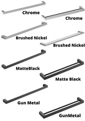 QUADRO PREMIUM Single Towel Rail 800MM In Chrome,Matte Black, Brushed Nickel And Brushed Gun Metal