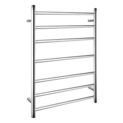 PERLA Round Heated Towel Ladder With 7 Bars In Chrome And Matte Black Available W600xH800xD121mm