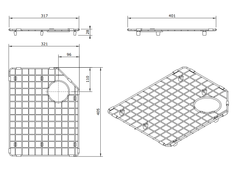 Chester Sink Grid- Right Or Left Hand Side-400x315mm Left