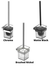 QUADRO PREMIUM Toilet Brush Holder In Chrome, Matte Black And Brushed Nickel