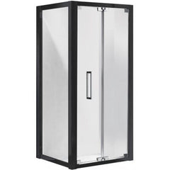 Corsica Bi-Fold Shower Screen RH Door Set 1000 Chrome and Black