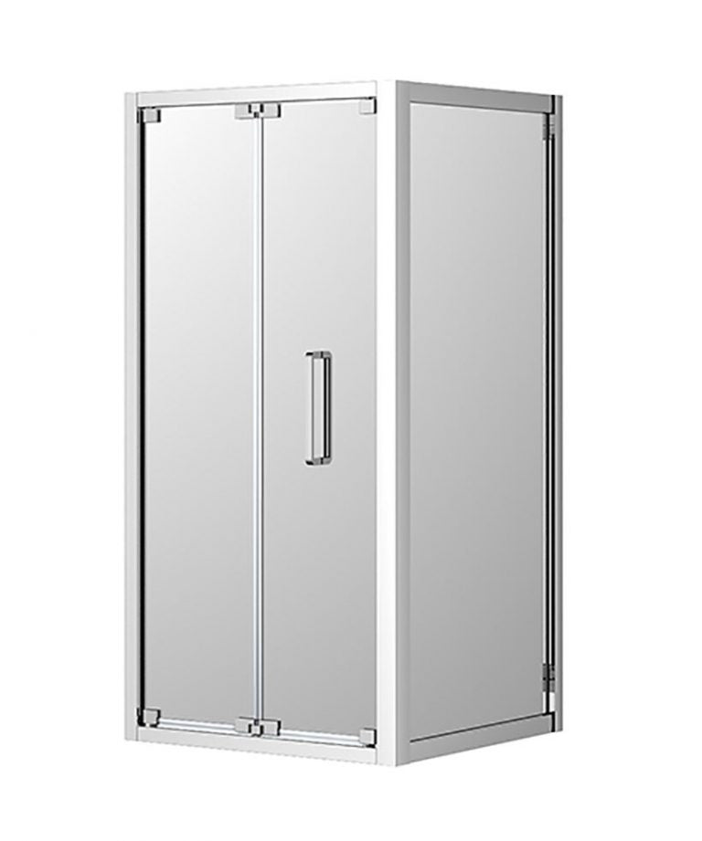 Corsica Bi-Fold Shower Screen LH Door Set 900 Chrome and Black