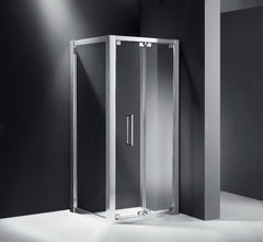 Corsica Bi-Fold Shower Screen Return Panel Set 1000 Chrome and Black