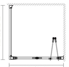 Corsica Bi-Fold Shower Screen RH Door Set 1000 Chrome and Black