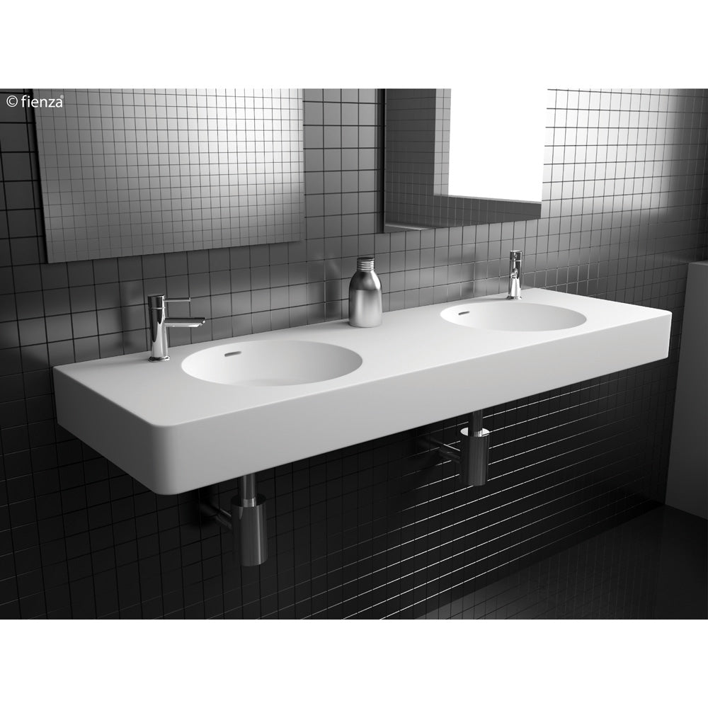 CANTO 1400 Solid Surface Wall-Hung Basin, Double Bowl