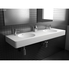 CANTO 1400 Solid Surface Wall-Hung Basin, Double Bowl