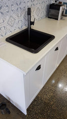 Cuisine 46 x 46 Inset / Undermount Fine Fireclay Matte Black Sink