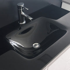 CUBA Black 1200 + Gloss White Fingerpull Wall-Hung/Kickboard/On Legs