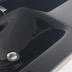 CUBA Black 1500, Double Bowl + Gloss White Fingerpull Wall-Hung/Kickboard