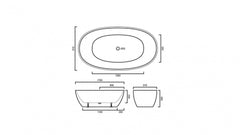 Curvy Oval 1500MM and 1700mm High Gloss Freestanding Bath