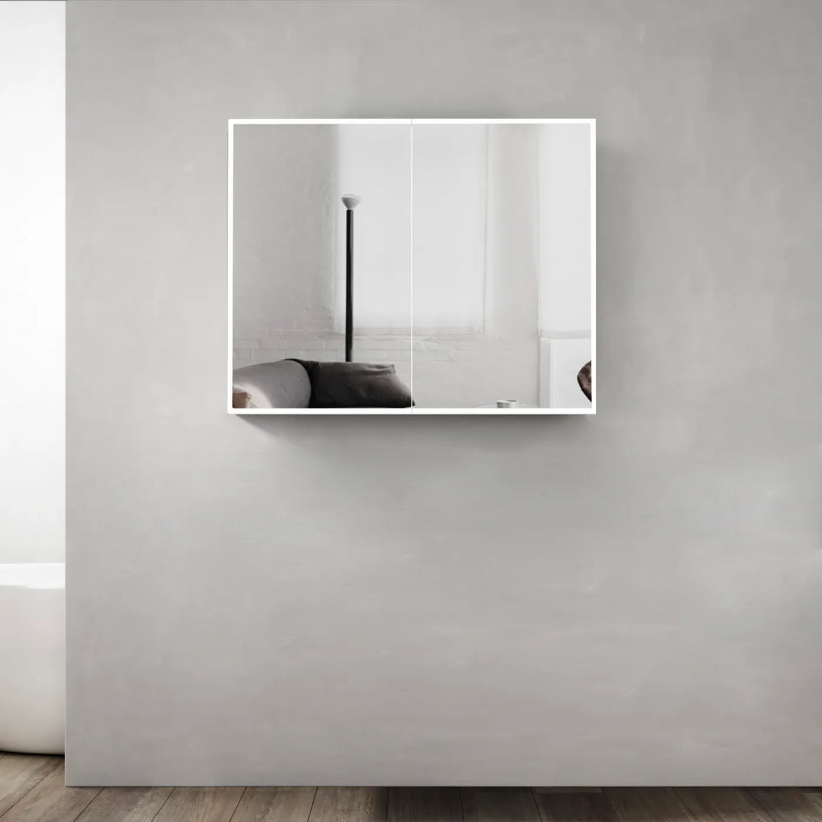 LED MOONLIGHT 900X650 SHAVING CABINET 2 DOORS