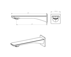 OSKAR GUN METAL BATH SPOUT