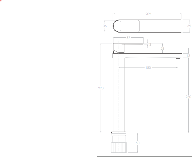 Cosmopolitan Extended Basin Mixer Chrome,  Matte Black & Chrome, Matte Black