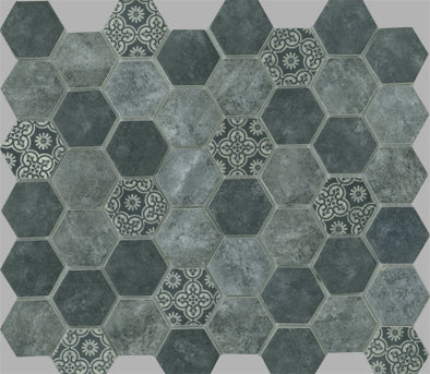 SIGNATURE HEXAGON CHARCOAL SATIN 45X52
