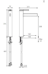 STOCKHOLM Chrome Tower Basin Mixer