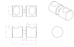 Shower Screen Knob Chrome, Matte White,Matte Black, Brushed Nicke,Brushed Copper,Brushed Brass,Brushed Brass