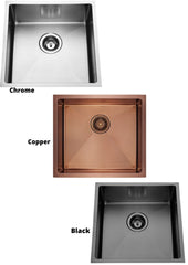 BUILDERS Handmade Kitchen Sink In Chrome, Black And Copper Available In 1114-x-430-x-200-mm