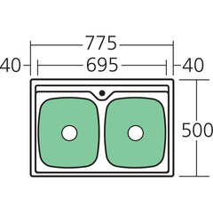 ENDEAVOUR Double Bowl Universal Sink In 878x575x226mm