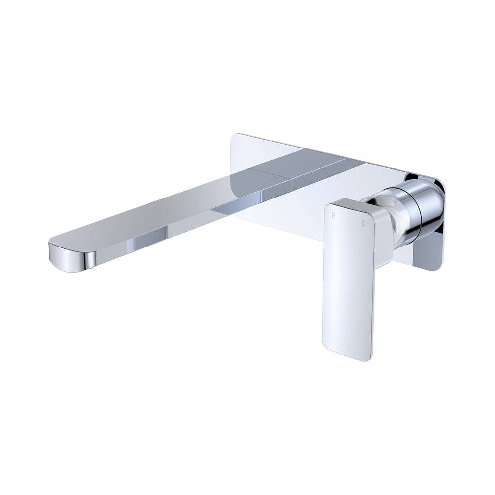 MANO Basin/Bath Wall Mixer Set, Rectangular Plate, 200mm Outlet, Chrome, Matte Black, Brushed Nickel, Gun Metal, Urban Brass