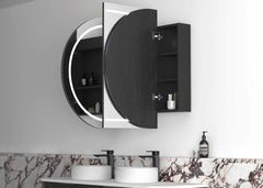 LED BONDI 1500X900 BLACK OAK SHAVING CABINET