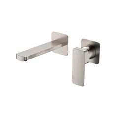 MANO Basin/Bath Wall Mixer Set, Square Plates, 160mm Outlet, Chrome, Matte Black, Brushed Nickel, Gun Metal